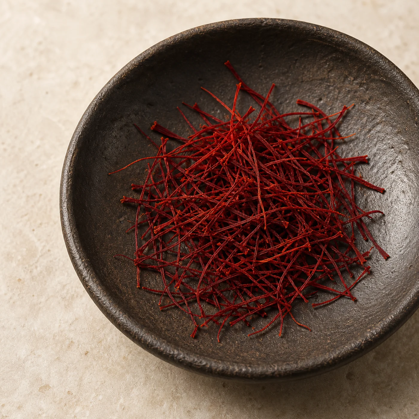 Negin Iranian saffron showing its natural thread appearance